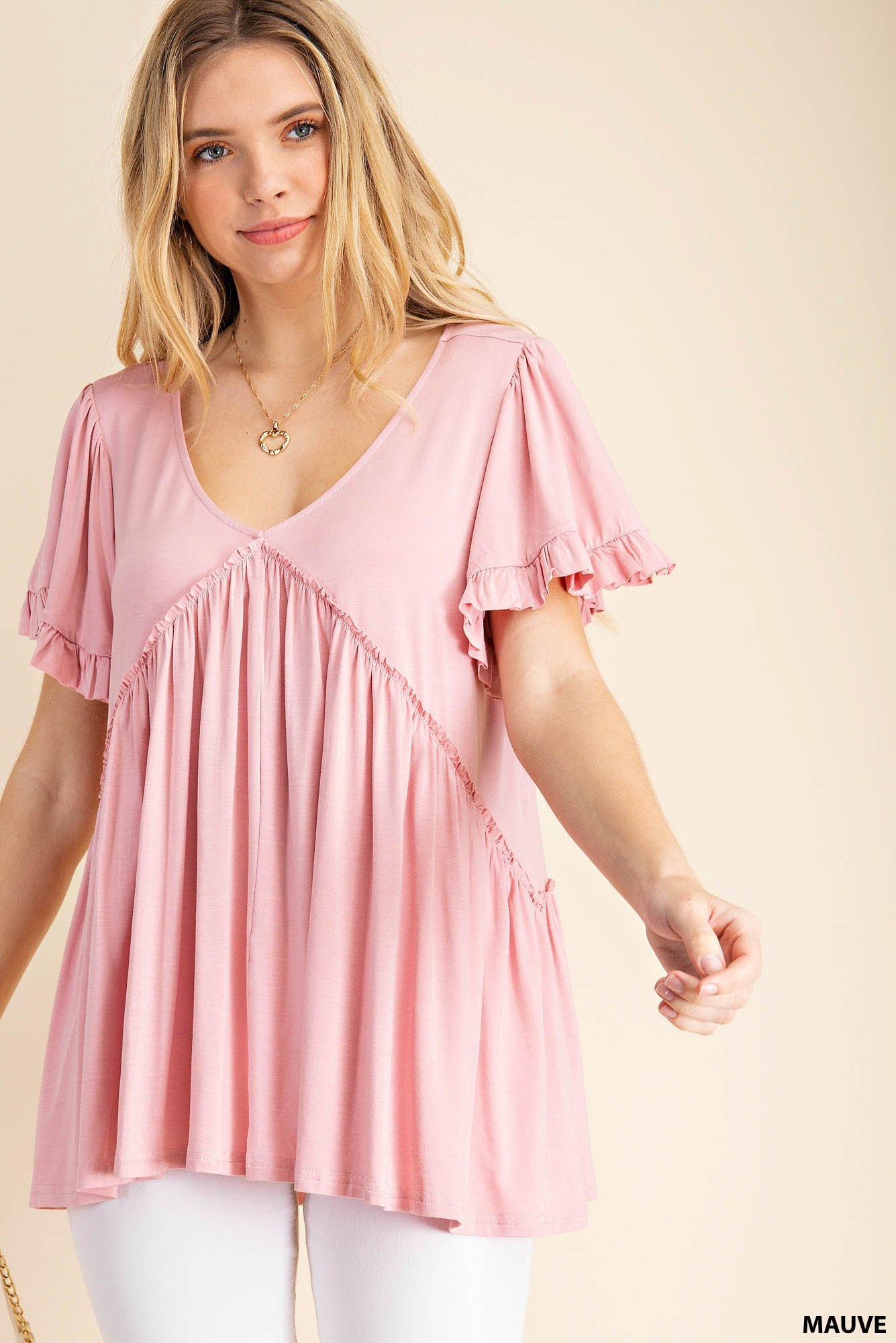 Cute On Repeat Babydoll Top In Pink • Impressions Online Boutique
