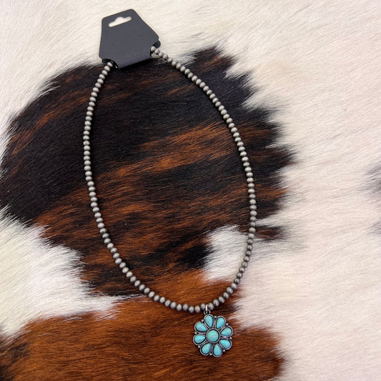 Navajo + Flower Necklace