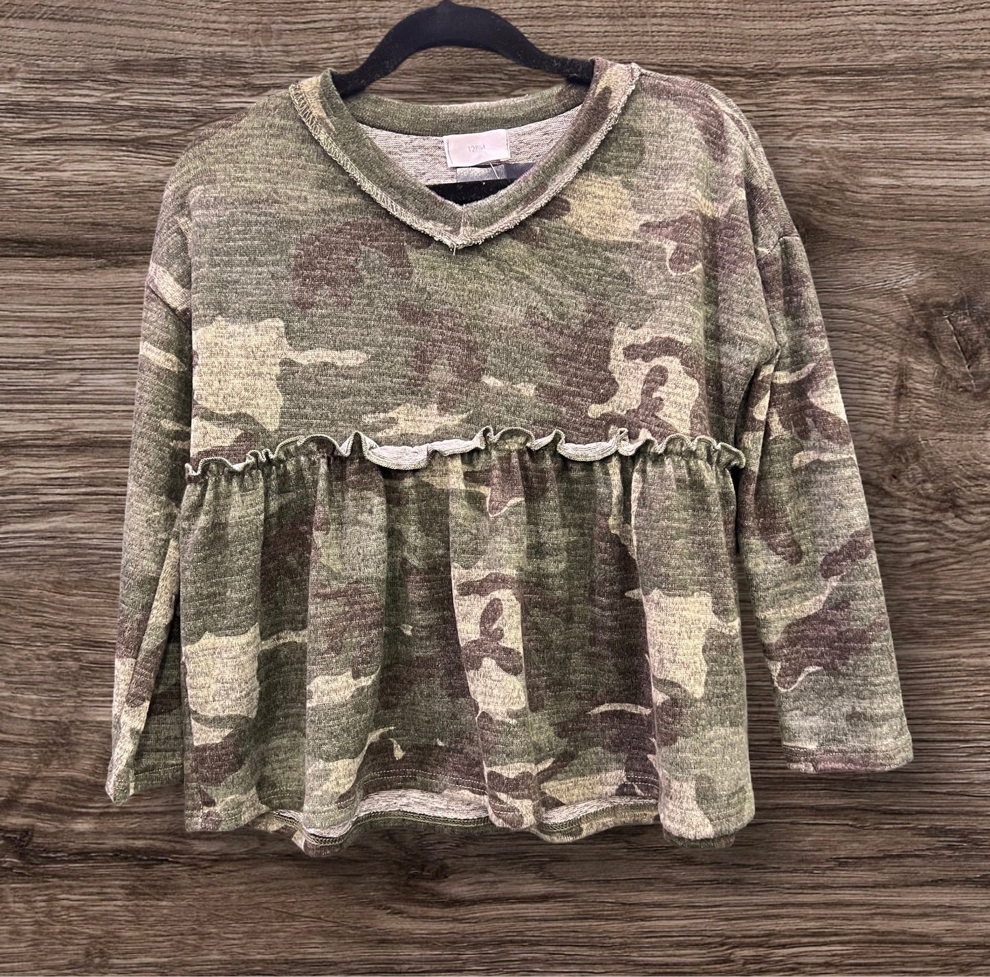 Girls Camo Long Sleeve Top