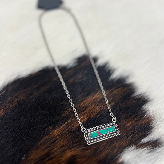 The Madison Necklace - Green Turquoise