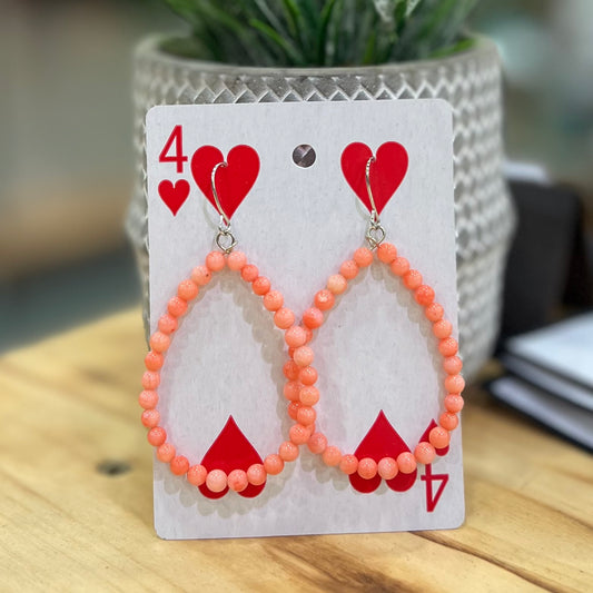 The Jasper Earrings - Light Coral