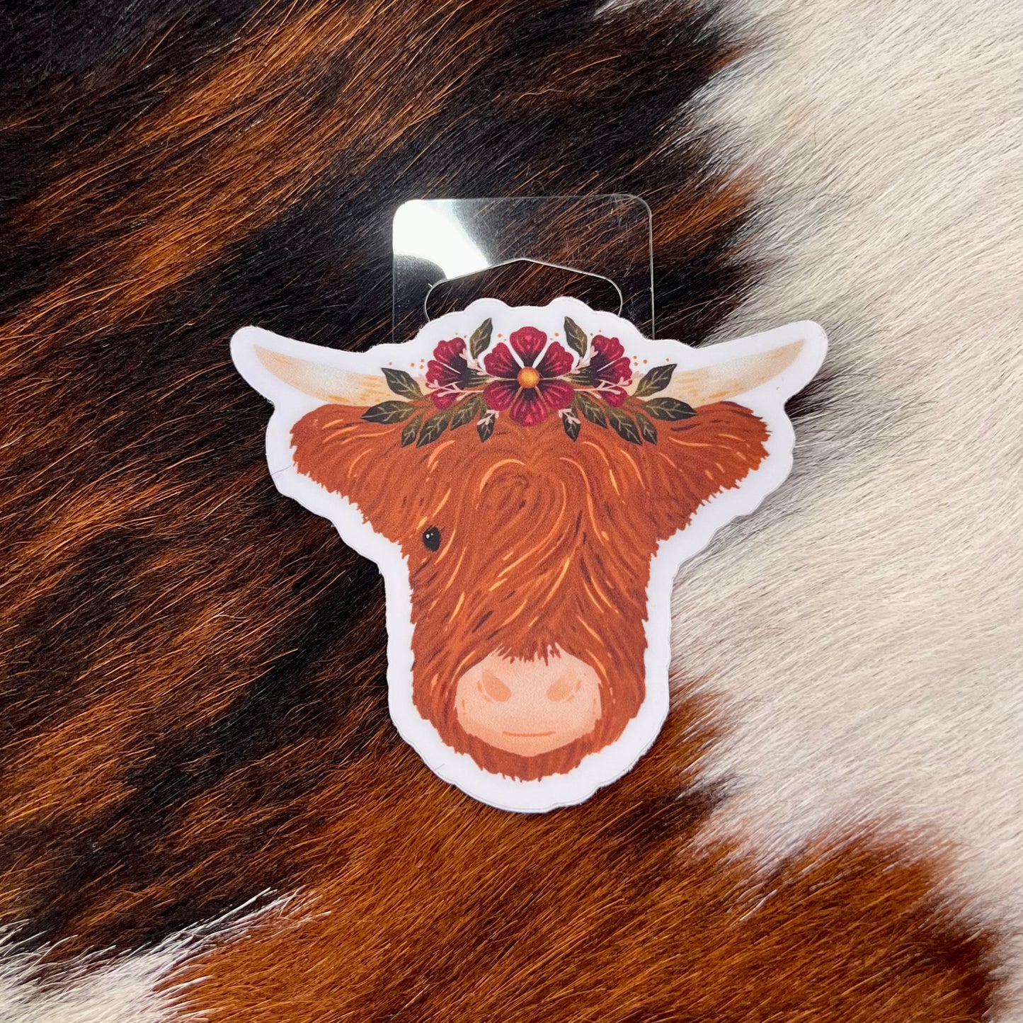 Sticker - Highland + Flower Crown