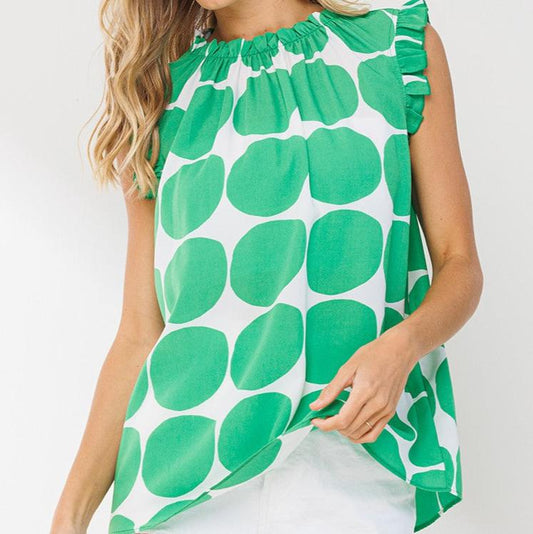 Kelly Green Polka Dot Top