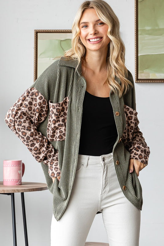 Leopard Print Olive Shacket