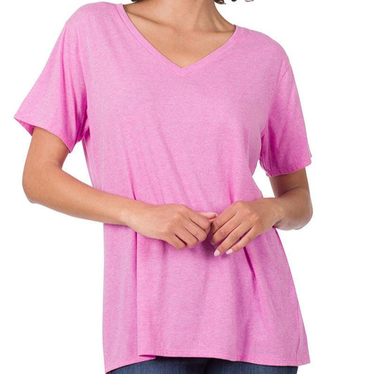 The Basic V Neck Tee - Mauve