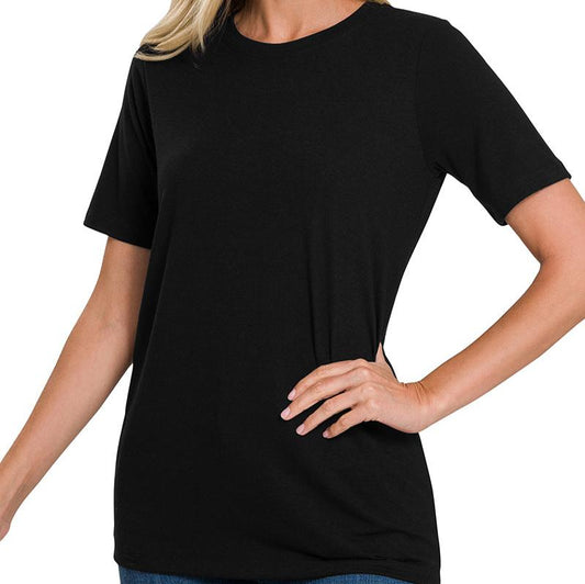 The Basic Scoop Neck Tee - Black